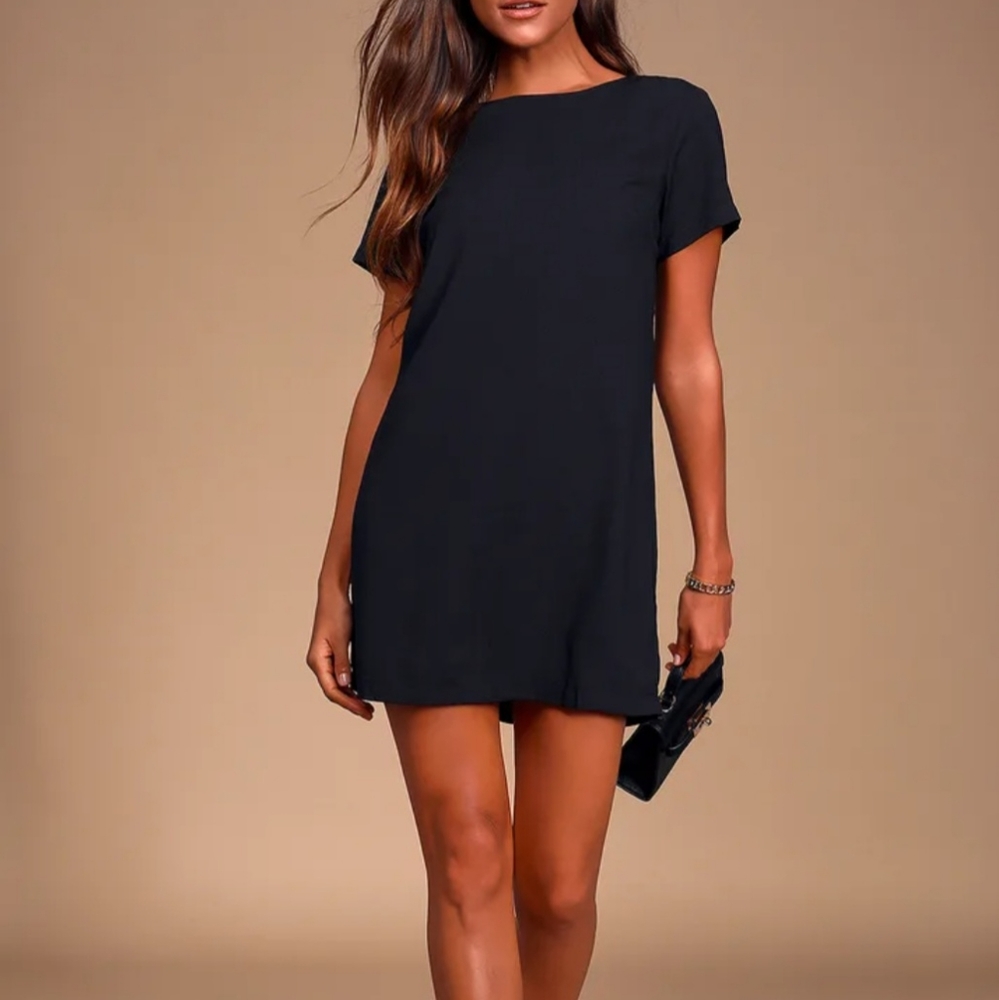 Lulus black shift dress NWOT